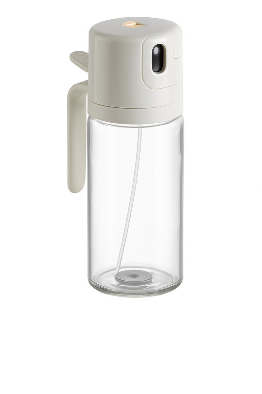 Premium 2-in-1 Oil Sprayer & Dispenser – 550ml Refillable Glass Bottle for Cooking, BBQ & Baking